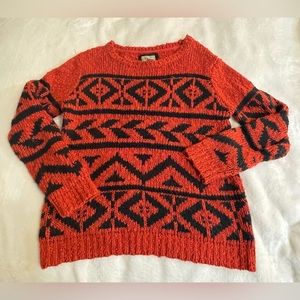 Forever 21 Boho Sweater. Size L. Some fuzz but beautiful sweater. Rust a…